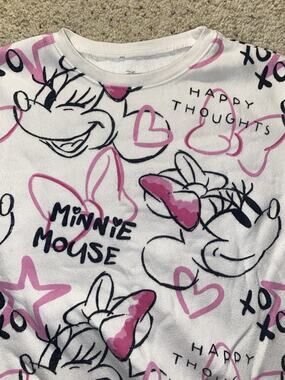 Disney Jumping Beans Girls Size 8 Minnie Mouse White Pink Graphic Sweatshirt